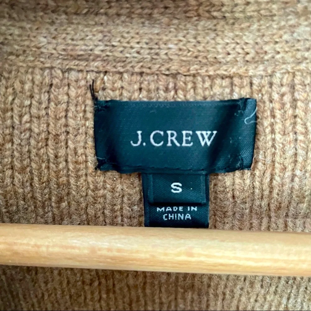 J. Crew Brown Shawl Collar Ribbed Cardigan